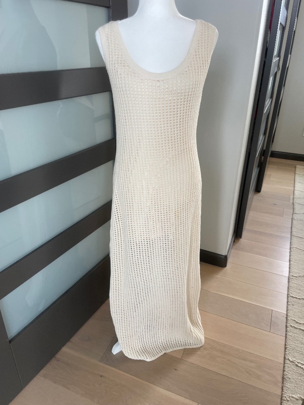A.L.C. Open Knit Open Stitch Sleeveless Column Maxi Dress